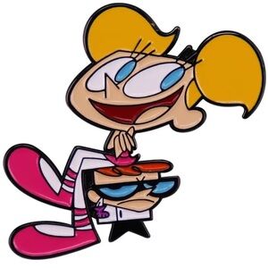 Dexter's Laboratory 1995 Cartoon Dexter and Dee Dee Enamel Metal Pin
